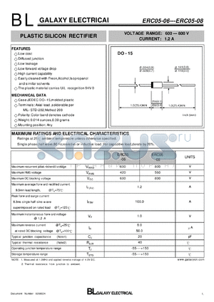 ERC05-06 datasheet - PLASTIC SILICON RECTIFIER