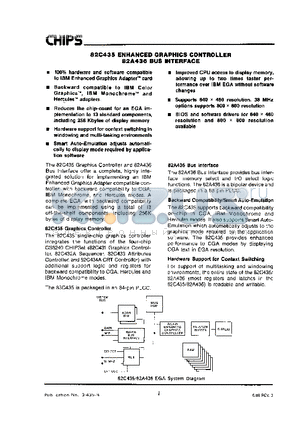 82C435 datasheet - ENHANCED GRAPHICS CONTROLLER / BUS INTERFACE