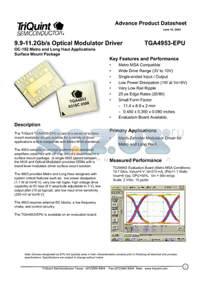 ERJ-2RKF2740X datasheet - 9.9-11.2Gb/s Optical Modulator Driver