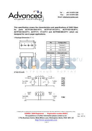 ACTF155/155.0F11 datasheet - Designed for use in pager applications
