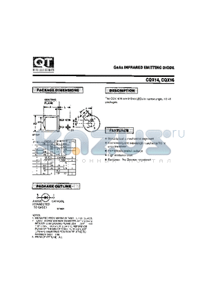 CQX14 datasheet - GAAS INFRARED EMITTING DIODE