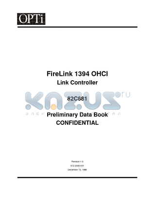 82C881 datasheet - FireLink 1394 OHCI Link Controller