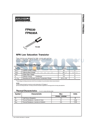 FPN330A datasheet - NPN Low Saturation Transistor