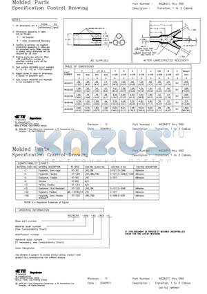 462A046 datasheet - MOLDED PARTS SPECIFICATION CONTROL DRAWING