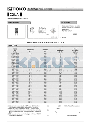 C2LA-220K datasheet - Radial Type Fixed Inductors