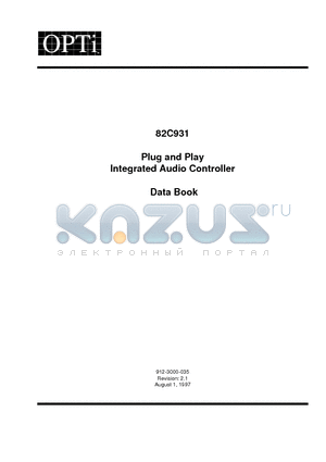 82C931 datasheet - Plug and Play Integrated Audio Controller