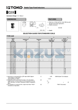 C2X datasheet - Radial Type Fixed Inductors