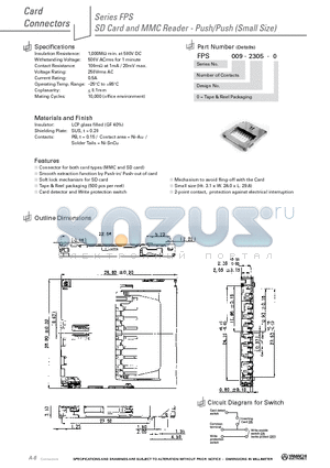 FPS009-2305-0 datasheet - SD Card and MMC Reader - Push/Push (Small Size)