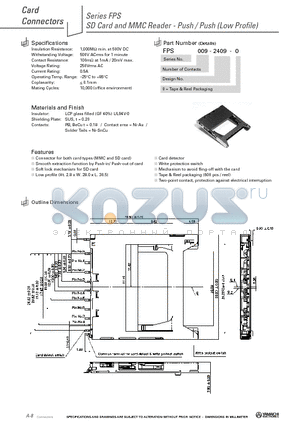 FPS009-2409-0 datasheet - SD Card and MMC Reader - Push / Push (Low Profile)