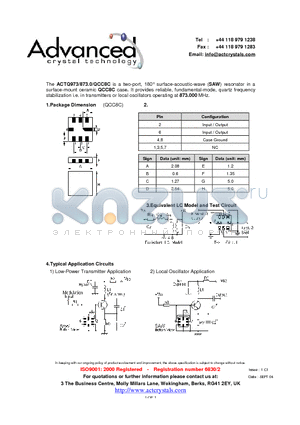 ACTQ973 datasheet - surface-acoustic-wave (SAW)