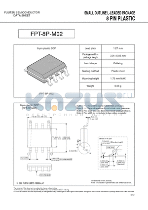FPT-8P-M02 datasheet - SMALL OUTLINE L-LEADED PACKAGE 8 PIN PLASTIC