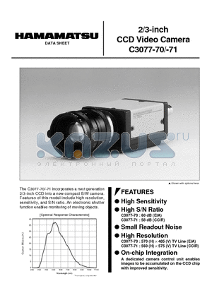 C3077-70 datasheet - 2/3-inch CCD Video Camera