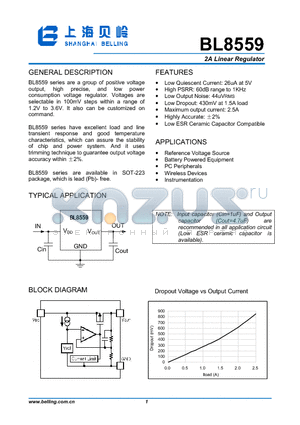 BL8559 datasheet - 2A Linear Regulator