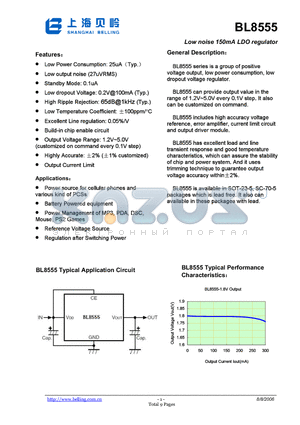 BL8551-35PRA datasheet - Low noise 150mA LDO regulator