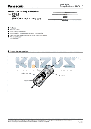 ERQ14ZJ101E datasheet - Metal Film Fusing Resistors, ERQA, Z