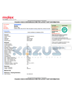 46528-0001 datasheet - 2.50mm (.098