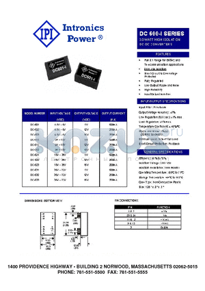 DC-602-I datasheet - 3.0 WATT HIGH ISOLATION DC-DC CONVERTERS