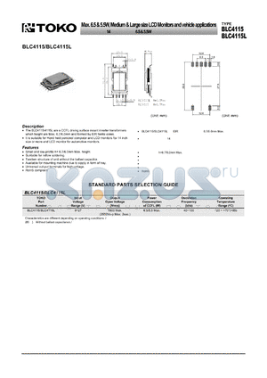 BLC4115 datasheet - Max. 6.5 & 5.5W, Medium & Large size LCD Monitors and vehicle applications