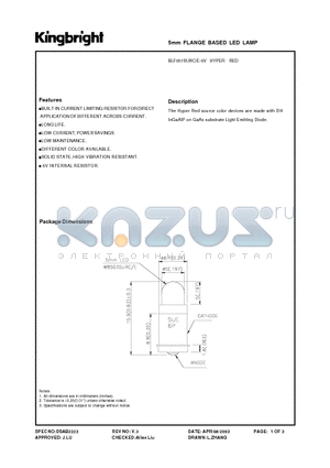 BLF051SURC/E-6V datasheet - 5mm FLANGE BASED LED LAMP