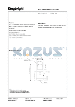 BLF051SURC/E12V datasheet - 5mm FLANGE BASED LED LAMP