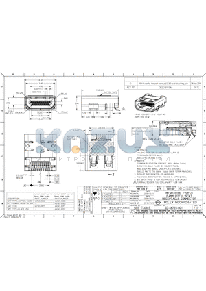 46765-0301 datasheet - MICRO HDMI. TYPE-D 0.4MM PITCH, 19CKT RECEPTACLE CONNECTOR