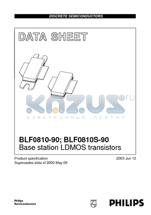 BLF0810-90 datasheet - Base station LDMOS transistors