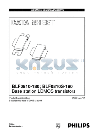 BLF0810S-180 datasheet - Base station LDMOS transistors