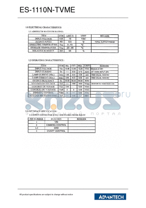 ES-1110N-TVME datasheet - ES-1110N-TVME