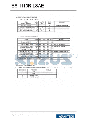 ES-1110R-LSAE datasheet - ES-1110R-LSAE