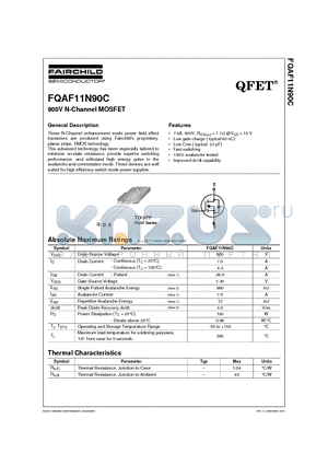 FQAF11N90C datasheet - 900V N-Channel MOSFET