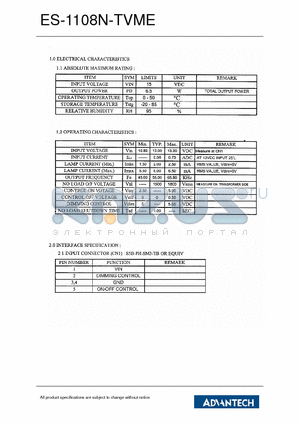 ES-1108N-TVME datasheet - ES-1108N-TVME