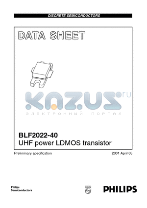 BLF2022-40 datasheet - UHF power LDMOS transistor