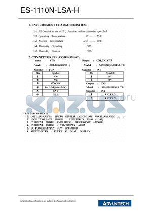 ES-1110N-LSA-H datasheet - ES-1110N-LSA-H