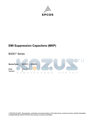 B32912A3154 datasheet - EMI Suppression Capacitors