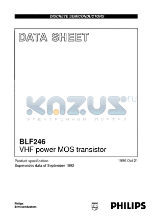BLF246 datasheet - VHF power MOS transistor