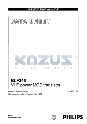 BLF346 datasheet - VHF power MOS transistor