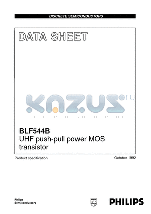 BLF544B datasheet - UHF push-pull power MOS transistor