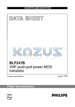 BLF247B datasheet - VHF push-pull power MOS transistor