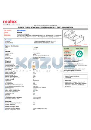 47080-5002 datasheet - 1.27mm (.050