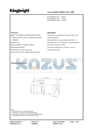 BLFA054MWC-12V-P datasheet - 5mm FLANGE BASED LED LAMP