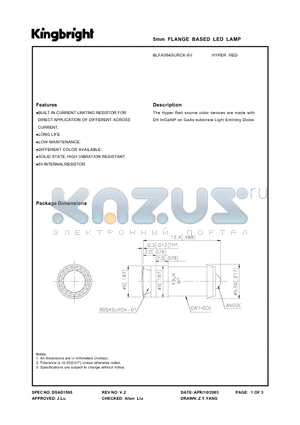 BLFA054SURCK-6V datasheet - 5mm  FLANGE  BASED  LED  LAMP