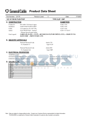 C3179 datasheet - 12C 18 7/26 BC FLEX PVDF TYPE CL2P / CMP