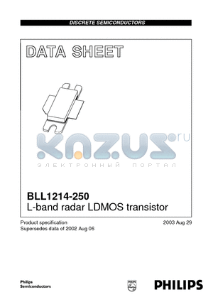 BLL1214-250 datasheet - L-band radar LDMOS transistor