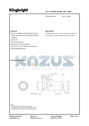 BLFA054MGCK-28V datasheet - 5mm  FLANGE  BASED  LED  LAMP