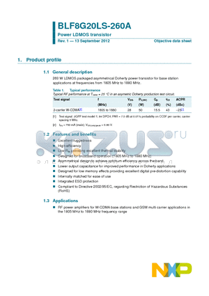 BLF8G20LS-260A datasheet - Power LDMOS transistor