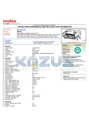 47151-0151 datasheet - 0.50mm (.020