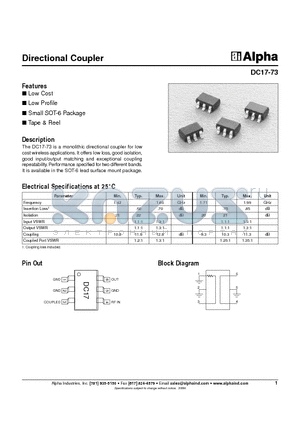 DC17-73 datasheet - Directional Coupler