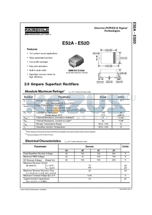 ES01S datasheet - 2.0 Ampere Superfast Rectifiers