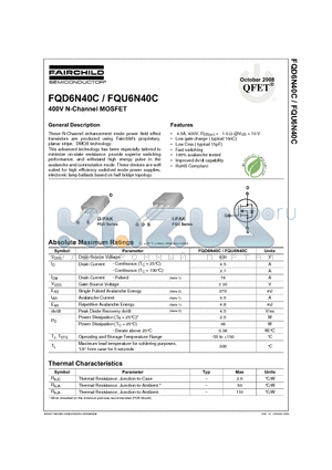 FQD6N40C_08 datasheet - 400V N-Channel MOSFET