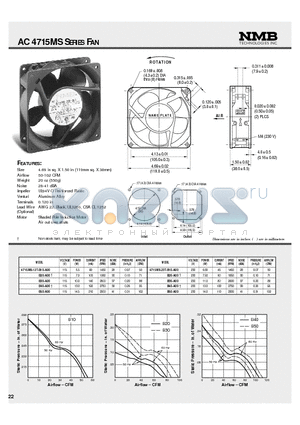 4715MS-12T-B10-A00 datasheet - 120mm FAN SERIES